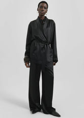 Scarlett Satin Kimono Jacket - Black