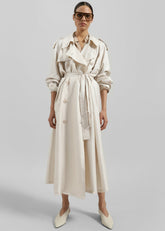 Veyron Silk Trench - Ivory
