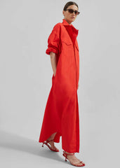 Calren Shirt Dress - Red