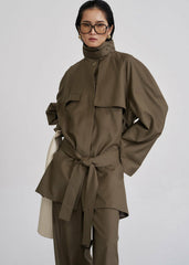 Malvan Short Trench - Olive Brown