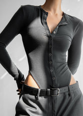 Zadie Bodysuit - Charcoal