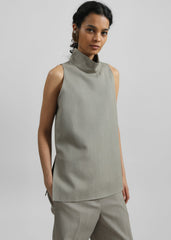 Salcott Mock Neck Top - Taupe
