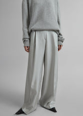 Marfa Pleated Silk Trousers - Grey