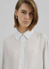 Peri Double Striped Shirt - White/Black Stripe