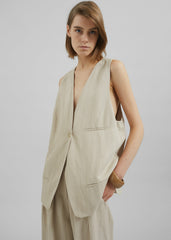 Melrose Linen Vest - Cement