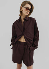 Lui Organic Cotton Boxer Shorts - Dark Plum