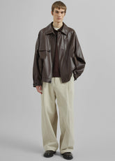 Roisin Faux Leather Jacket - Brown