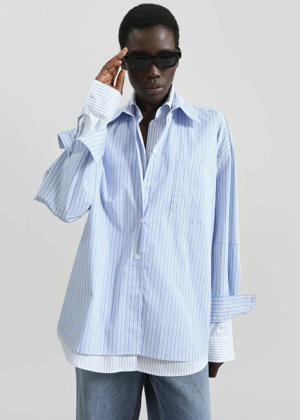 Lienz Double Shirt - Blue/White Stripe