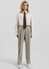 Dina Pleated Trousers - Light Taupe