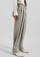 Dina Pleated Trousers - Light Taupe