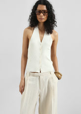 Himi Knit Halter Top - Cream