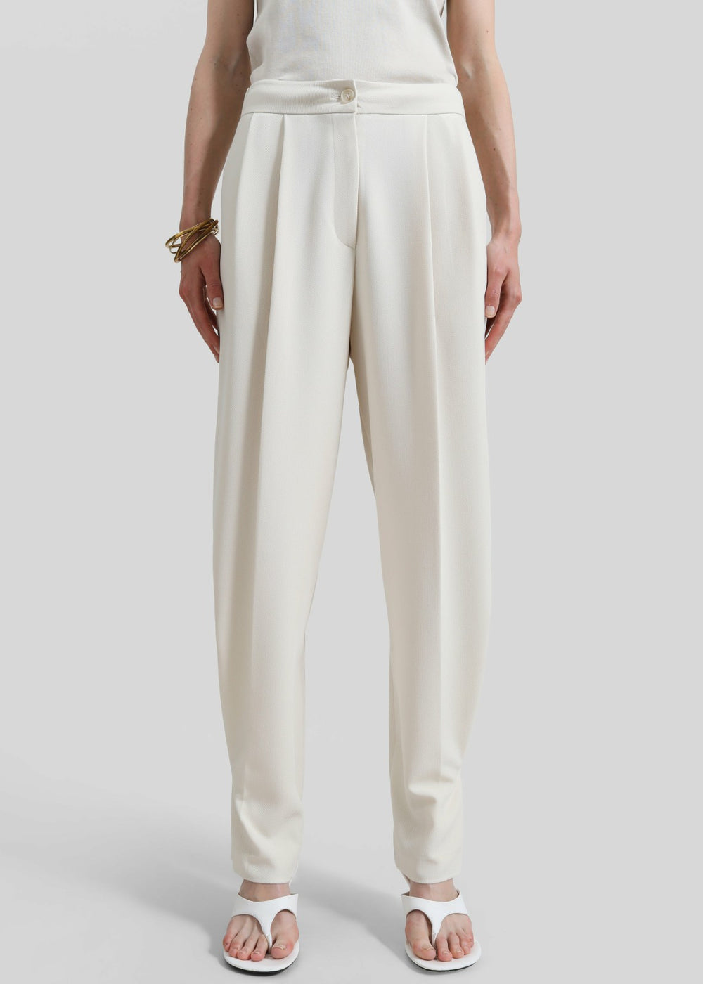 Dina Pleated Trousers - Cream
