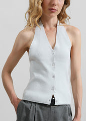 Himi Knit Halter Top - Stone