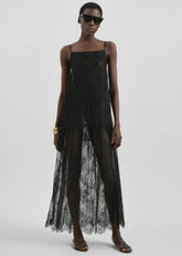 Calvi Maxi Lace Dress - Black