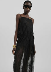 Calvi Maxi Lace Dress - Black
