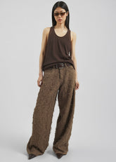 Haikure Bethany Fur Denim Pants - Camel