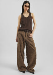 Haikure Bethany Fur Denim Pants - Camel
