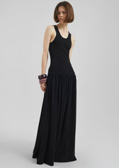 Loulou de Saison Jada Long Jersey Dress - Black