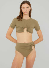 Christopher Esber Ruched Crescent High Briefs - Eucalypt