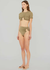 Christopher Esber Ruched Crescent High Briefs - Eucalypt