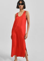 Loulou de Saison Nada Silk Long Dress - Red