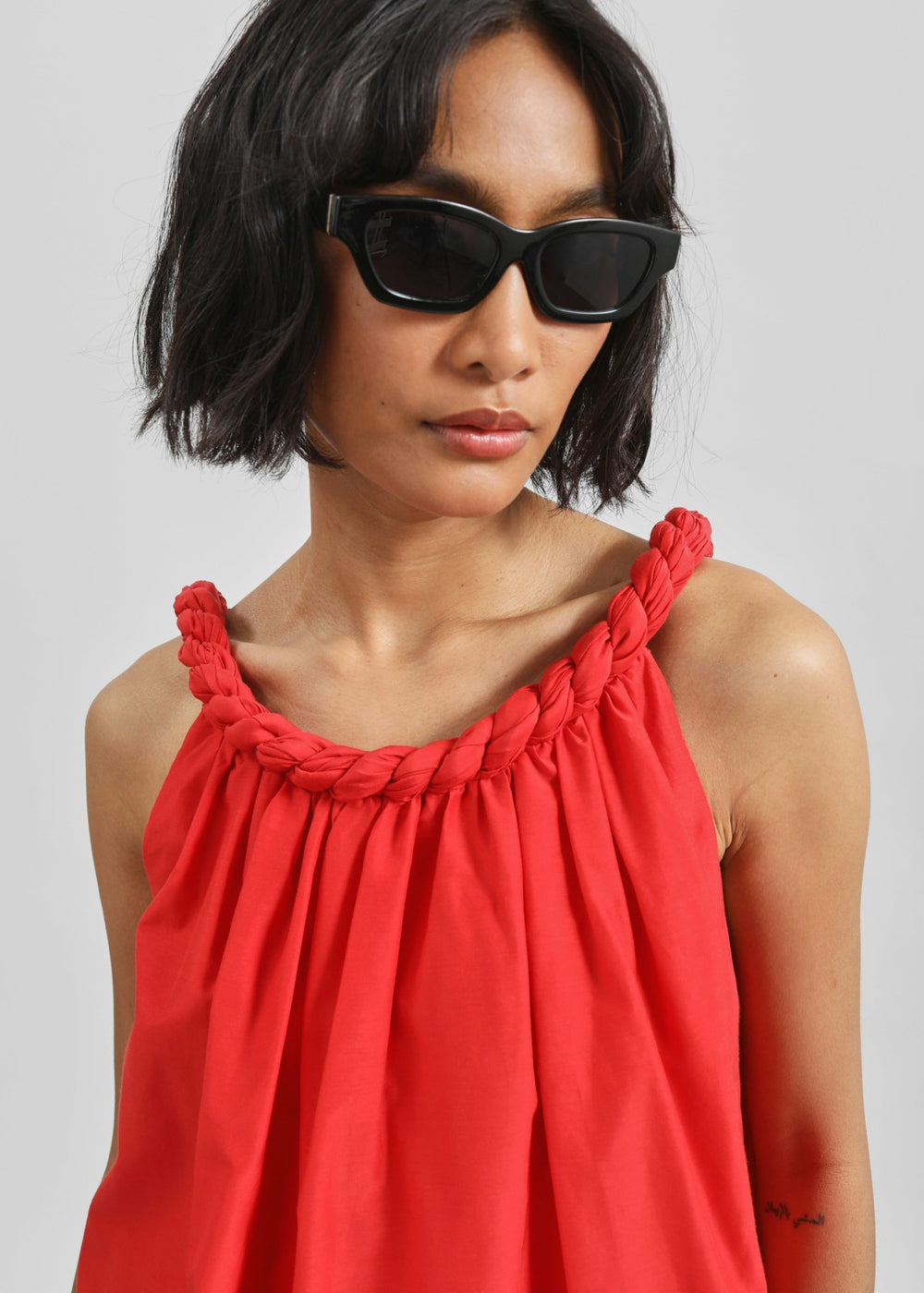 Loulou de Saison Garino Gathered Top - Red