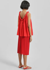 Loulou de Saison Garino Gathered Top - Red