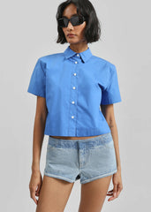 Hiva Cropped Shirt - Cobalt