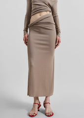 Margot Asymmetric Skirt - Mocha