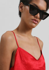 Elma Satin Mini Dress - Red