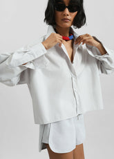 Kersey Boxy Shirt - Light Grey