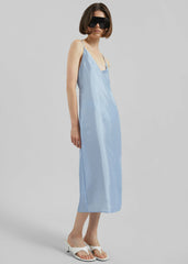 Vence Slip Dress - Dusty Blue