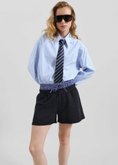 Cressy Double Waistband Shorts - Navy