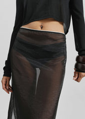 Girone Sheer Skirt - Black