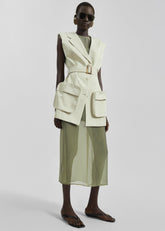 Carral Belted Vest - Pale Green