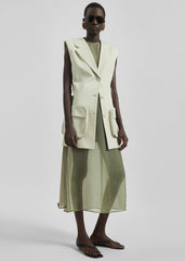 Carral Belted Vest - Pale Green