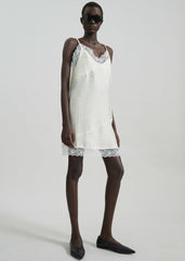 Elvina Lace Trim Slip Dress - Cream