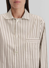 Tekla Poplin Pyjama Shirt - Hopper Stripes