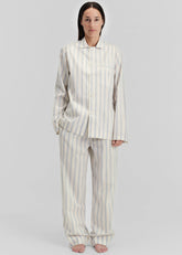 Tekla Poplin Pyjama Shirt - Needle Stripes
