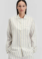 Tekla Poplin Pyjama Shirt - Needle Stripes