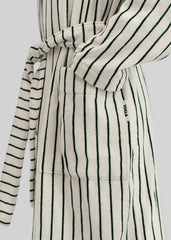 Tekla Hooded Bathrobe - Racing Green Stripes