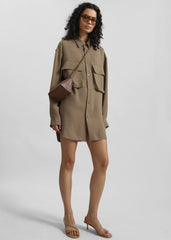 Carbis Cargo Shirt Dress - Camel