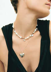 Completedworks Heart Locket Pendant Necklace - Silver