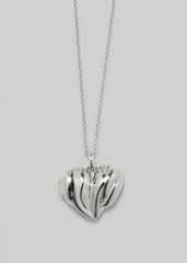 Completedworks Heart Locket Pendant Necklace - Silver