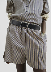 Lui Boxer Shorts - Beige/Navy Stripe