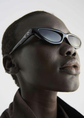 Port Tanger Fanna Sunglasses - Black Acetate/Black Lens