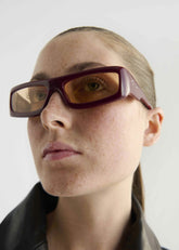 Port Tanger Daryan Sunglasses - Carmesi Acetate/Amber Lens