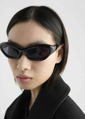 Port Tanger Hayya Sunglasses - Black Acetate/Black Lens