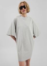 Loulou De Saison Ayaz Oversized T-Shirt Dress - Grey Melange