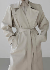 Marisol Box Shoulder Trench - Bone